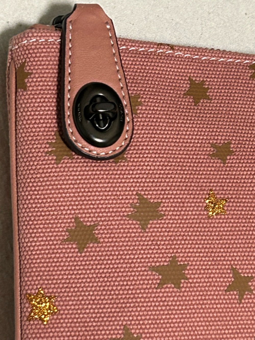 COACH Unicorn and Stars Canvas w/Leather Trim Pouch/Cluthch - Picture 5 of 8